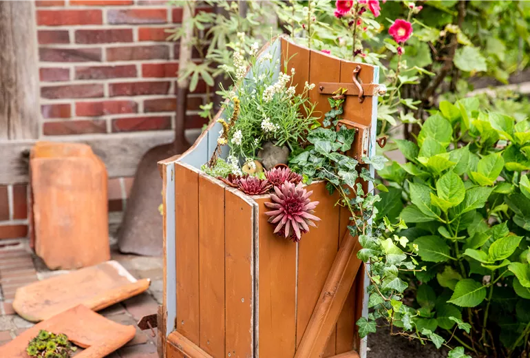 Upcycling - Pflanzkübel aus Tür